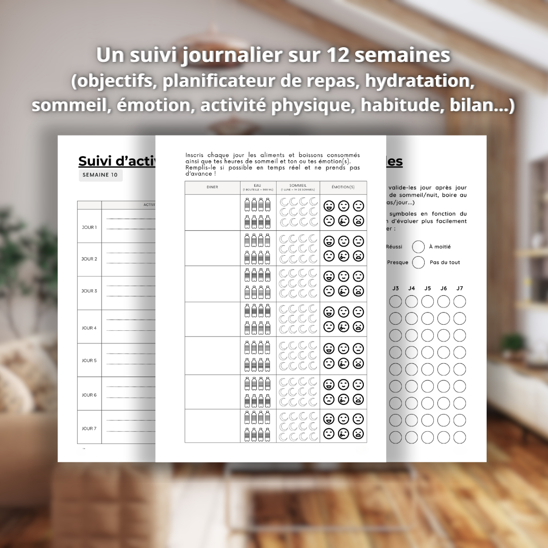 Tableau de suivi minceur avec objectifs et progression naky régime